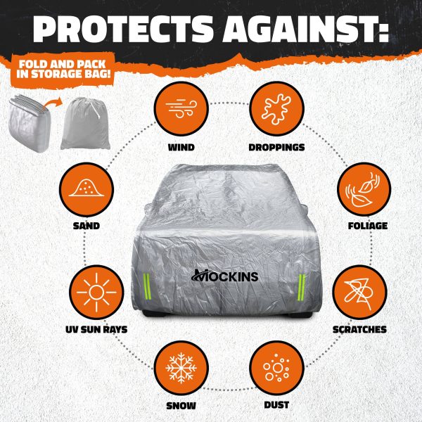 Mockins Car Cover All Weather Windproof Reflective-2