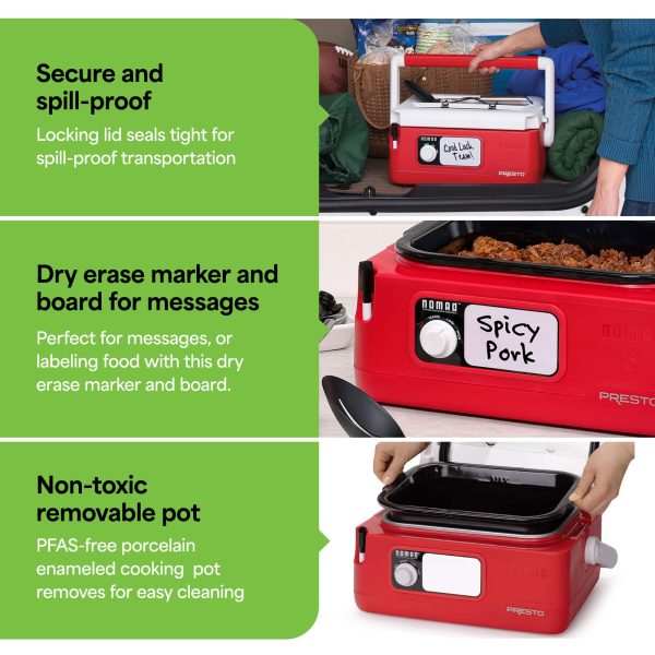 Nomad Slow Cooker 6 Quart Portable Spill Proof Design-3
