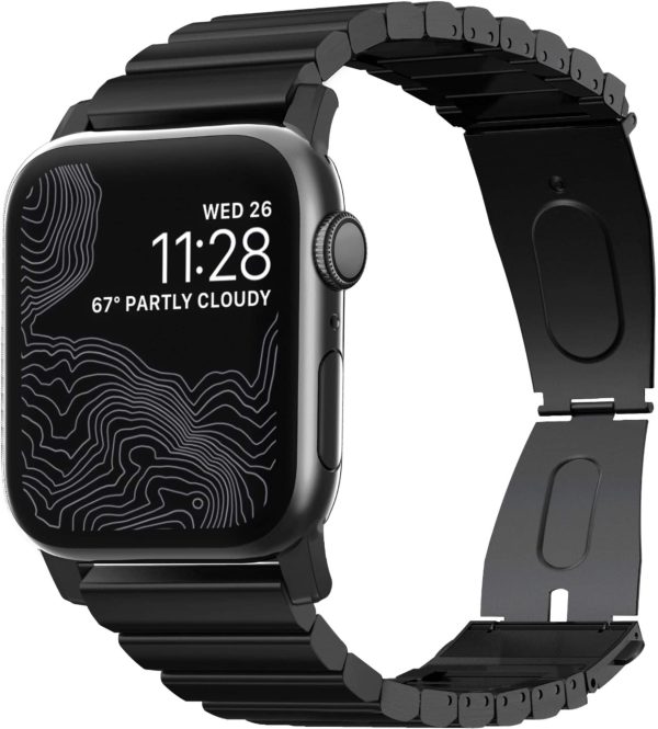 Nomad Black Steel Link Band for Apple Watch Secure Fit-2