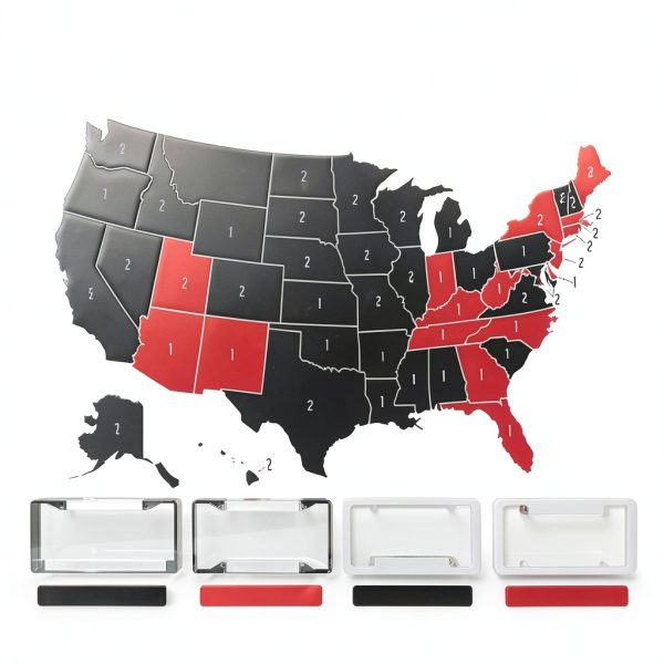 Team License Plate Frame Bold Design All Corner View-2