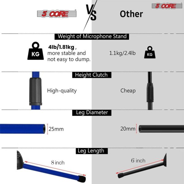 Pedestal Microphone Stand Adjustable Boom Tripod Studio-9