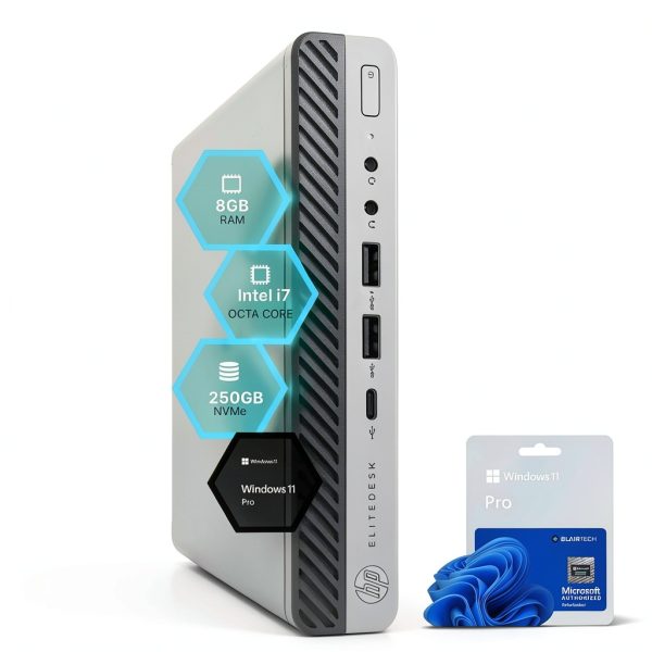 HP Refurbished EliteDesk 800G5 Mini Computer Intel i7 8GB-0