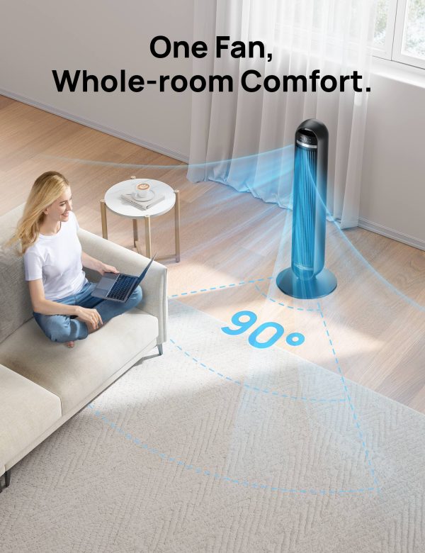 Dreo Tower Fan Ultra Quiet 90 Oscillating Bedroom Cooling-4