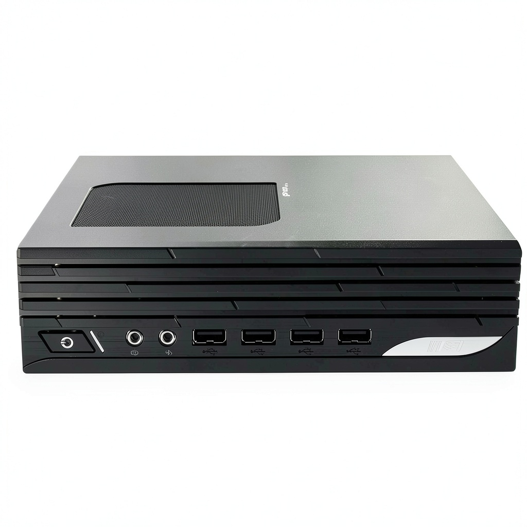 Installing MSI Pro DP21 Desktop Intel Core i3 13100 8GB 1TB SSD on a wooden desk