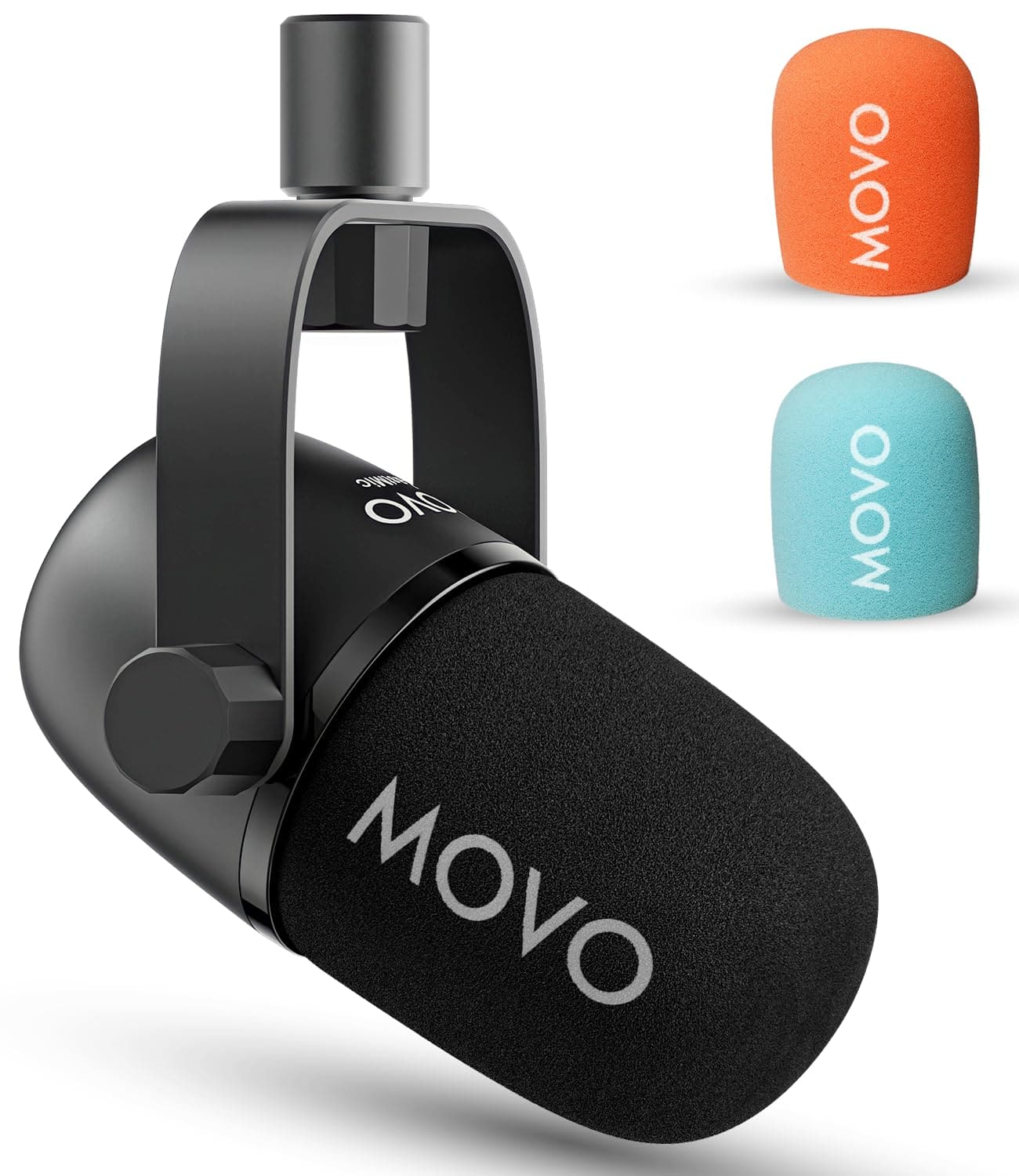 CastMic XLR microphone with windscreens and cable on a studio desk