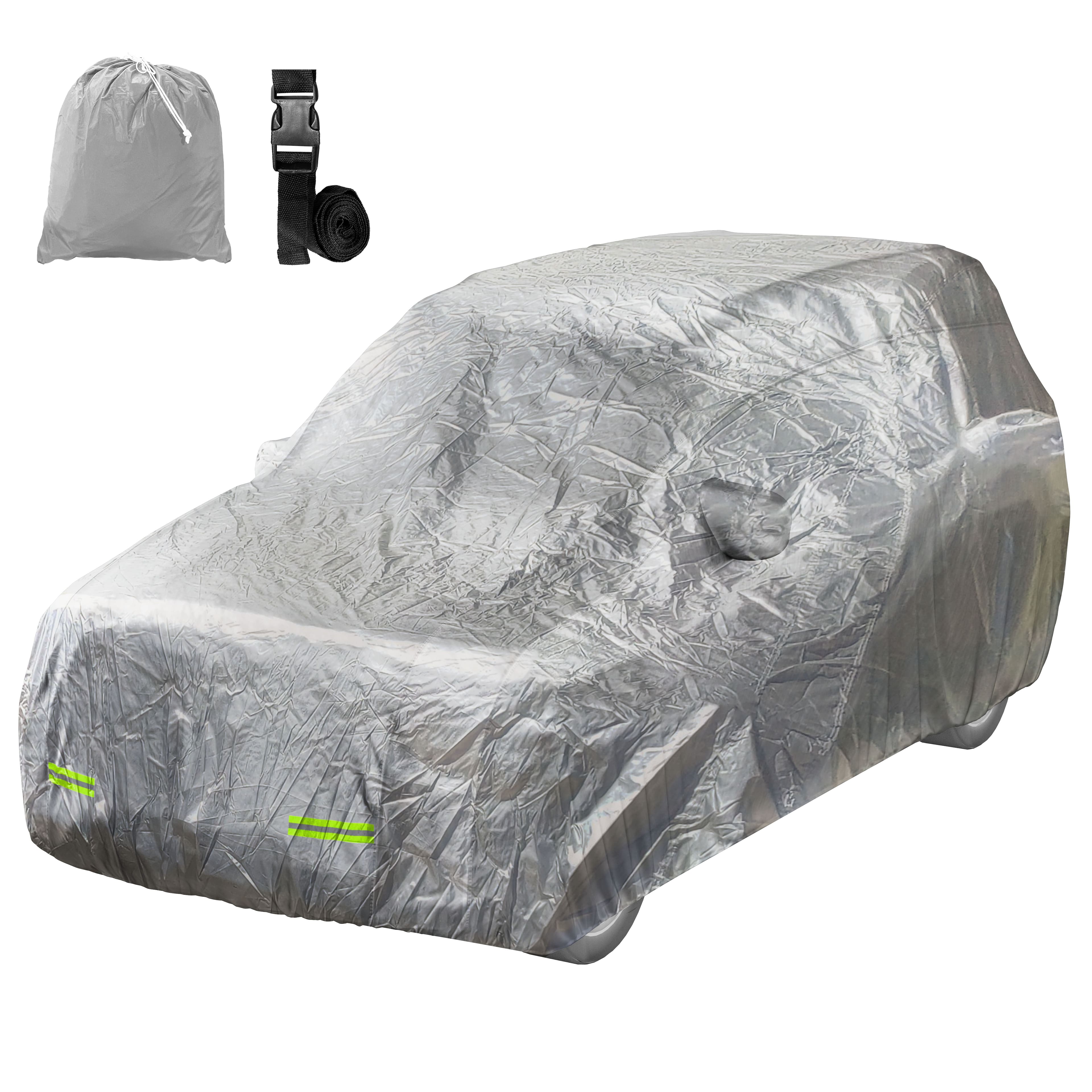 'Mockins Car Cover installed on a car in a driveway'