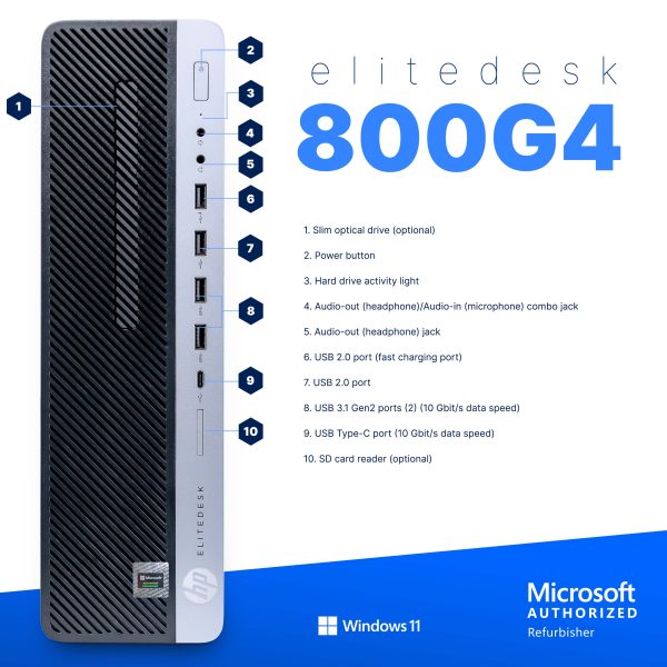 HP EliteDesk 800G4 Desktop Intel i5 16GB RAM 500GB SSD-2