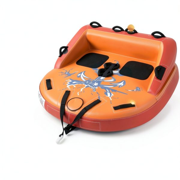 Inflatable Towable Tube 2 Person Capacity Durable Nylon-4
