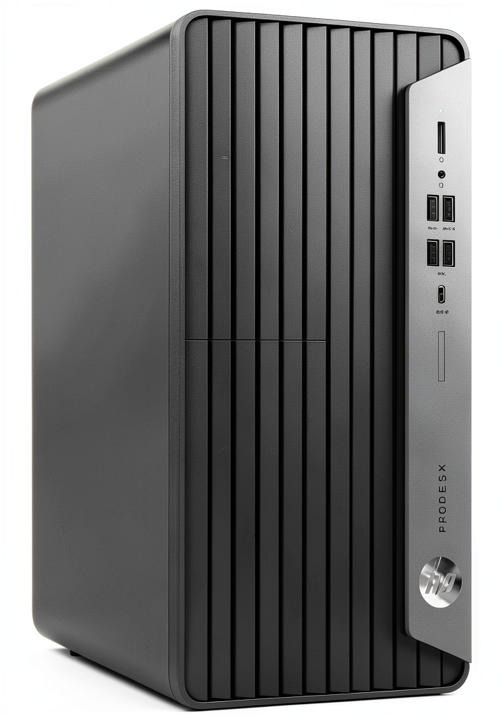 Installing HP ProDesk 600G6 Tower i5 16GB SSD Windows 11 Pro on a wooden desk