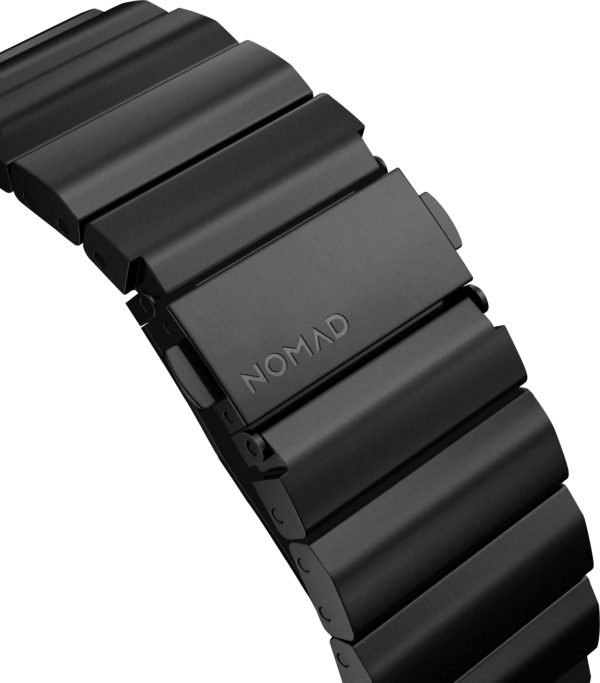 Nomad Black Steel Link Band for Apple Watch Secure Fit-1