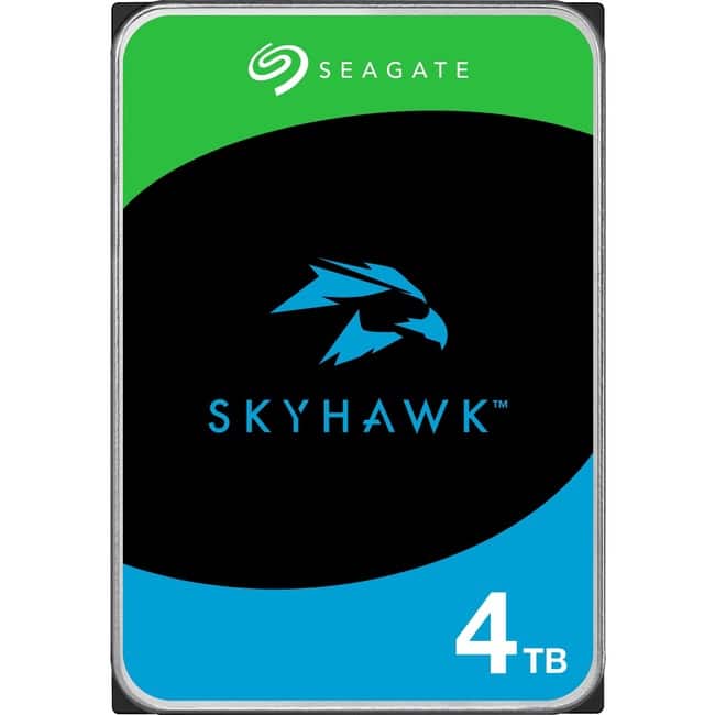 Seagate SkyHawk hard drive installed in a surveillance system rack