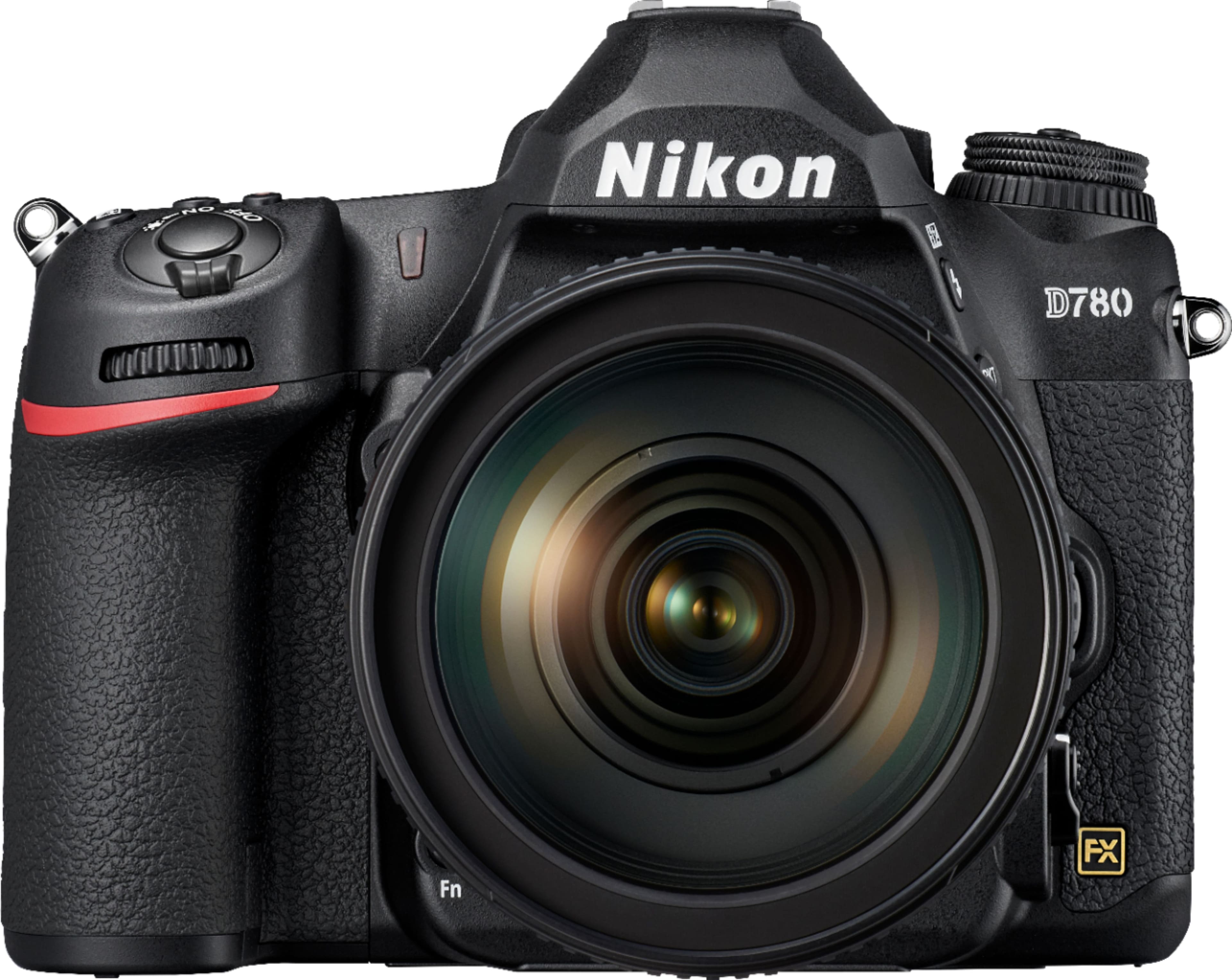 Nikon D780 DSLR camera with 24-120mm lens in a studio setup