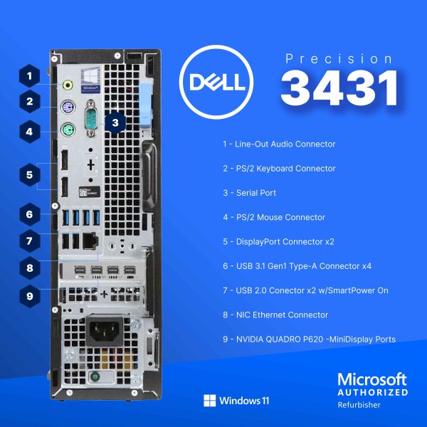 Dell Precision 3431 Desktop Intel i5 NVIDIA Quadro P620 16GB-2