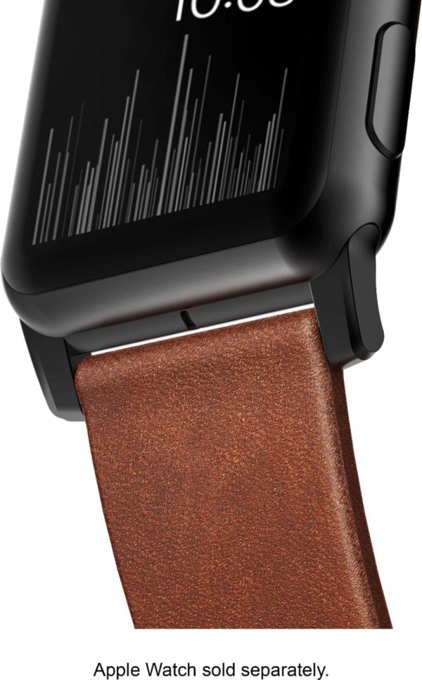 Modern Leather Apple Watch Strap Brown Black Lugs Horween-11