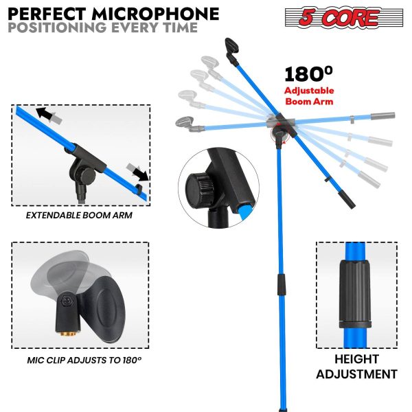 Height Adjustable Tripod Boom Mic Stand Metal Portable-1