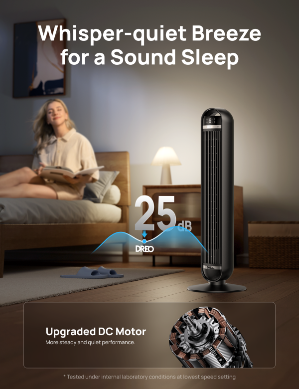 Dreo Tower Fan Ultra Quiet 90 Oscillating Bedroom Cooling-2