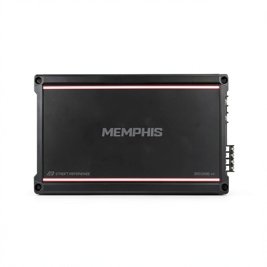 Memphis Audio SRX300.4V amplifier with aluminum heatsink