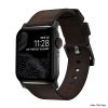 Modern Leather Apple Watch Strap Brown Black Lugs Horween-8