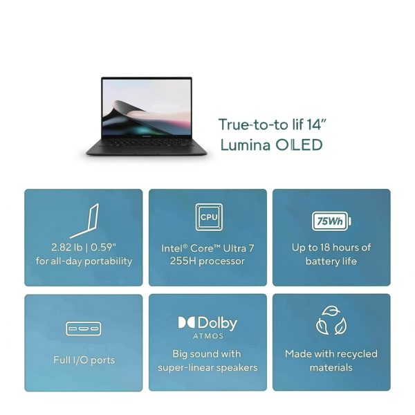 ASUS Zenbook 14 OLED Laptop Intel Core Ultra 7 16GB RAM-2