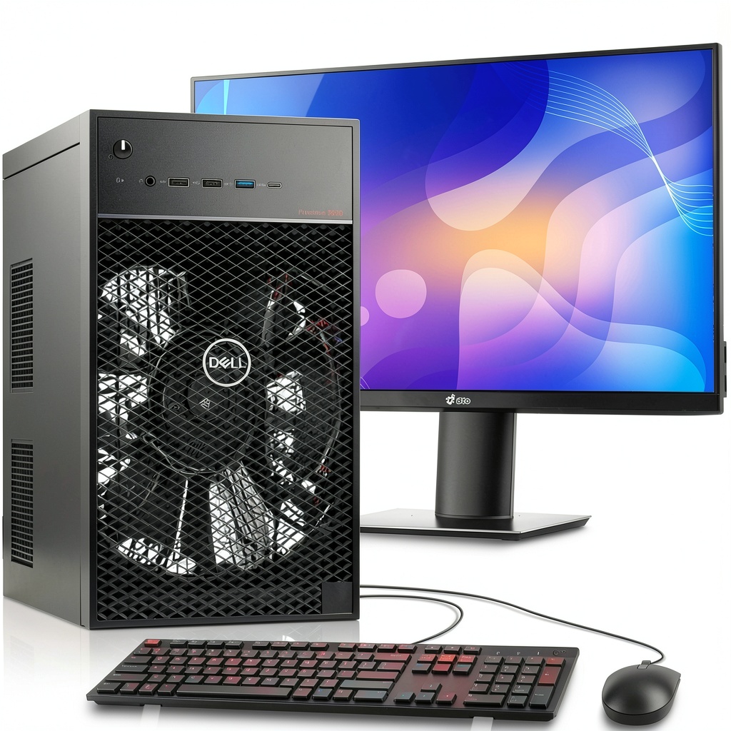 Dell Precision Tower 3630 Desktop setup with monitor on a modern desk