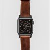Modern Leather Apple Watch Strap Brown Black Lugs Horween-13