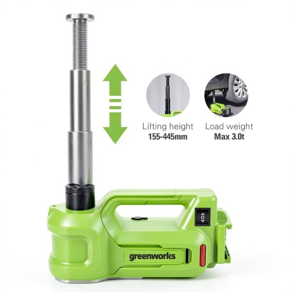 Greenworks 24V Cordless Car Jack Self Locking Universal 3-5