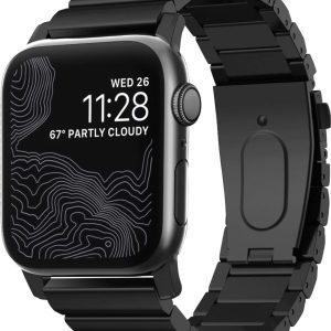 Nomad Black Steel Link Band for Apple Watch Secure Fit-0