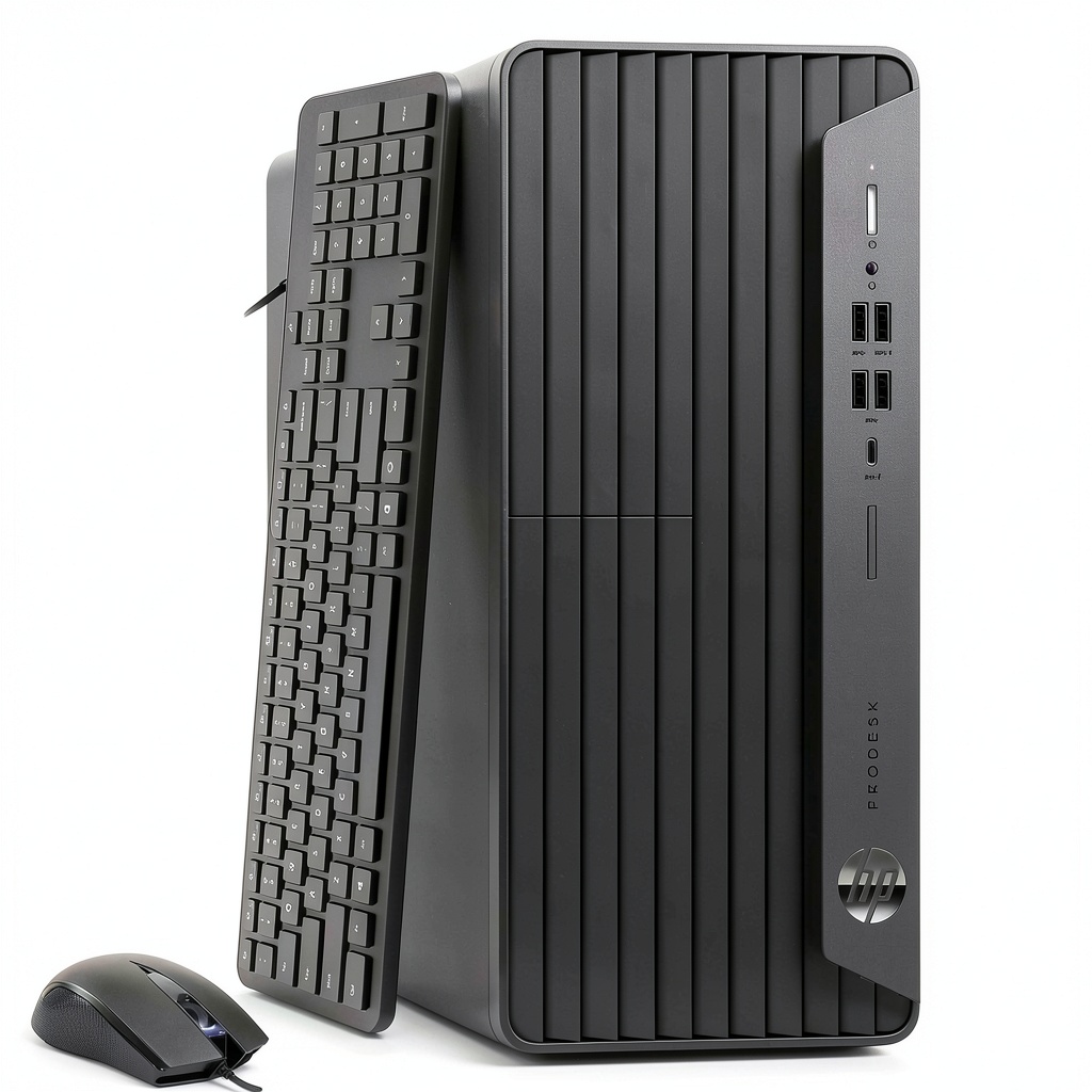HP G6 Tower Computer on a modern office desk with peripherals