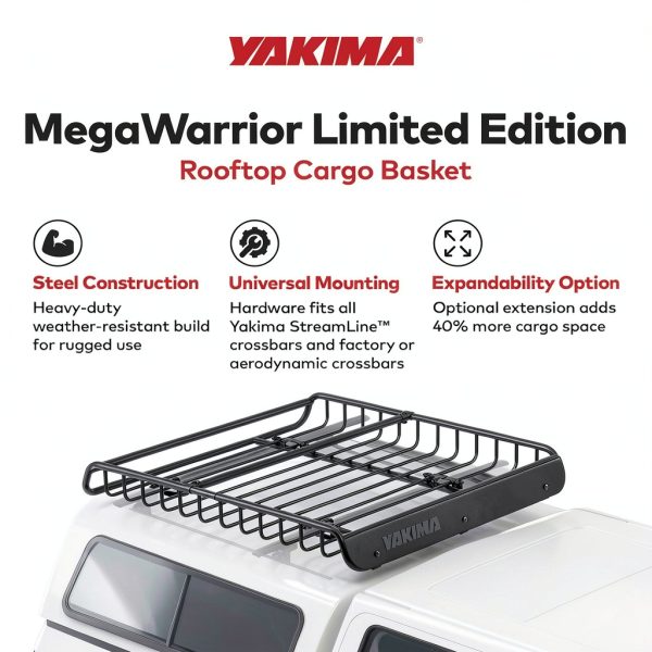 Yakima MegaWarrior Cargo Basket Steel Rooftop Storage-1