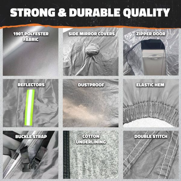 Mockins Car Cover 190T Polyester Zipper Door All Weather-4