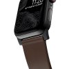 Modern Leather Apple Watch Strap Brown Black Lugs Horween-3
