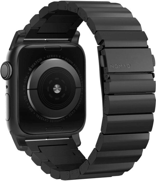 Nomad Black Steel Link Band for Apple Watch Secure Fit-6