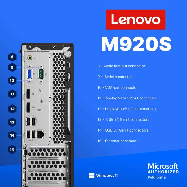 Lenovo ThinkCentre M920S Desktop Intel i5 16GB RAM SSD-3