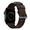 Modern Leather Apple Watch Strap Brown Black Lugs Horween-1