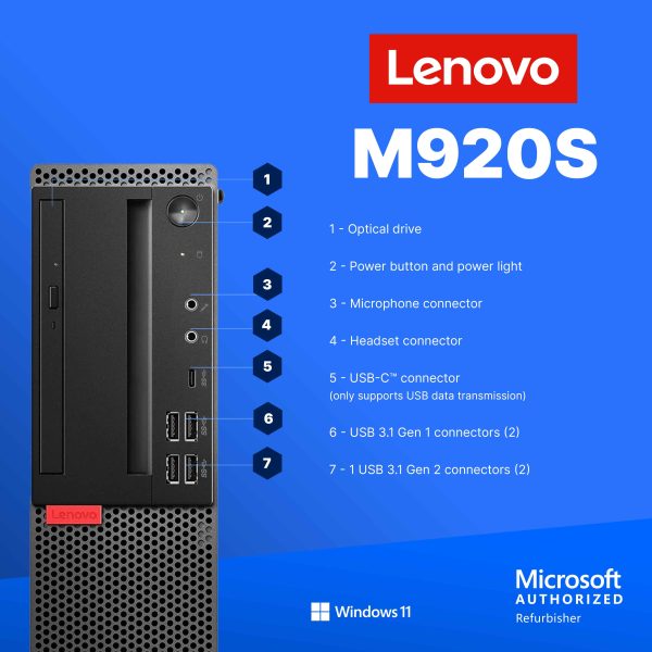 Lenovo ThinkCentre M920S Desktop Intel i5 16GB RAM SSD-2