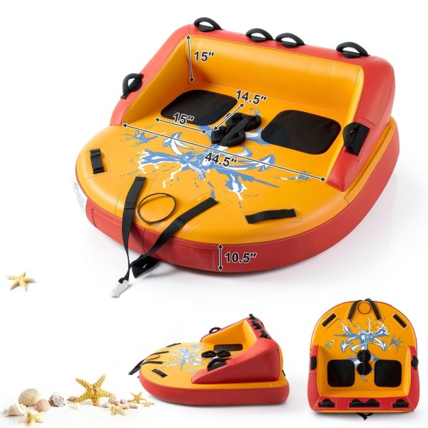 Inflatable Towable Tube 2 Person Capacity Durable Nylon-2